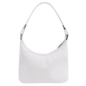 GUCCI Pristine White Calfskin Leather Shoulder Bag with Silver Nickel Hardware